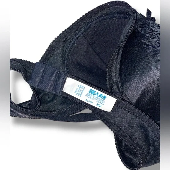 Sears Black Satin Lace Bra - Picture 4 of 6